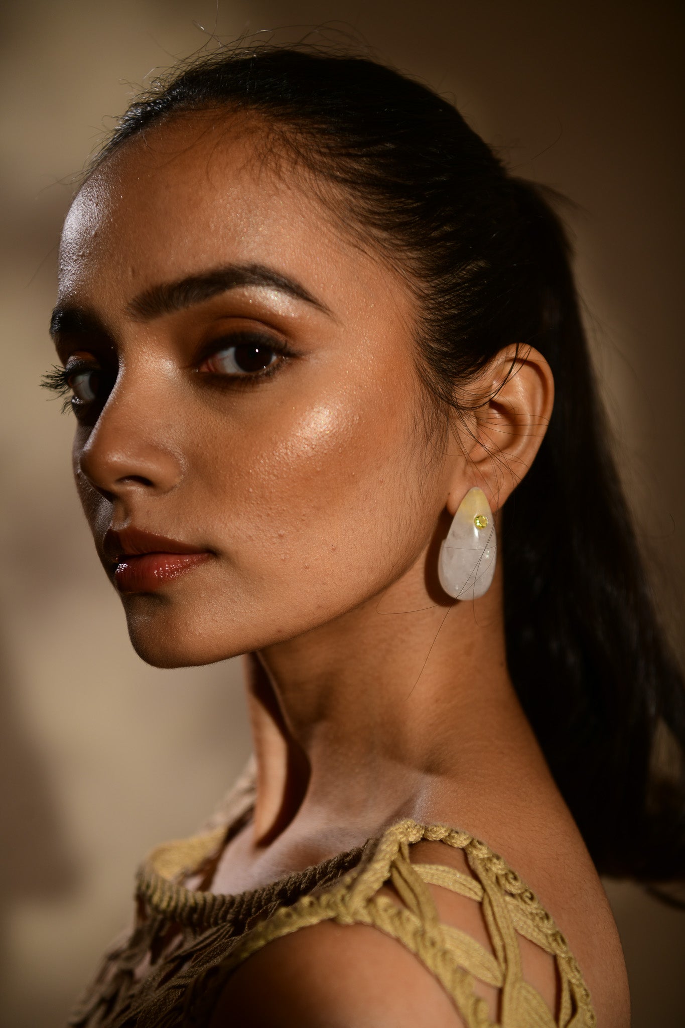 White Quartz Drop Earrings