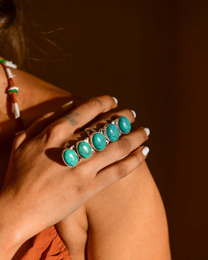 5 Stone Turquoise Ring