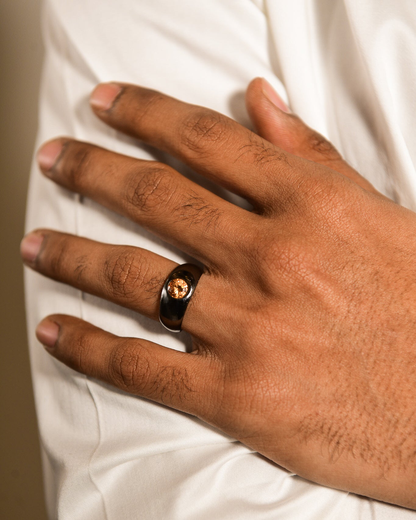 Black Solitaire Ring