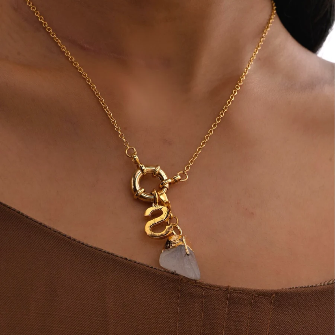 Citrine Initial Stone Chain