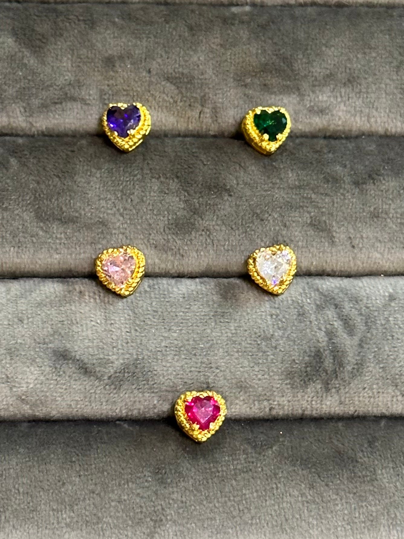 Heart Stone Studs