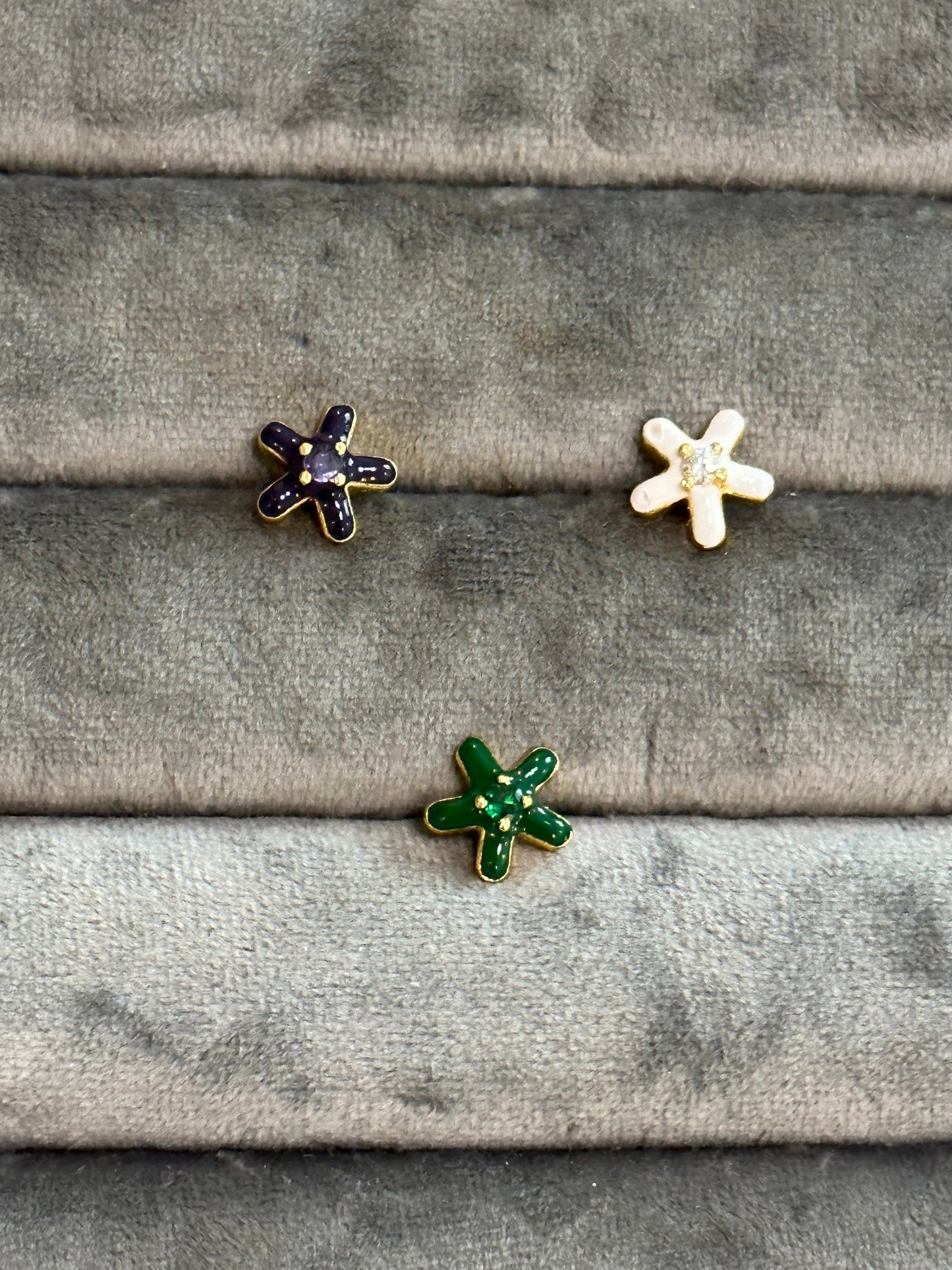 Flower Enamel Studs