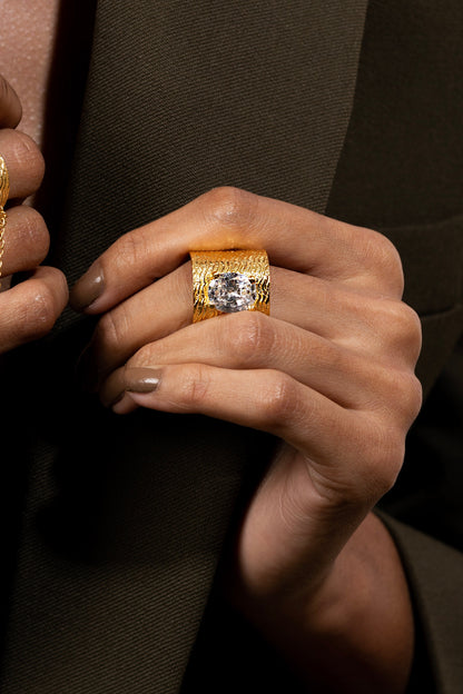 Textured Stone Rings