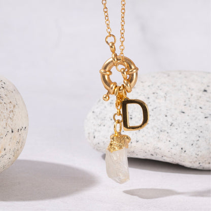 Citrine Initial Stone Chain