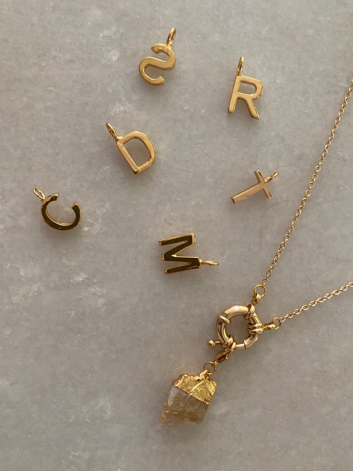 Citrine Initial Stone Chain